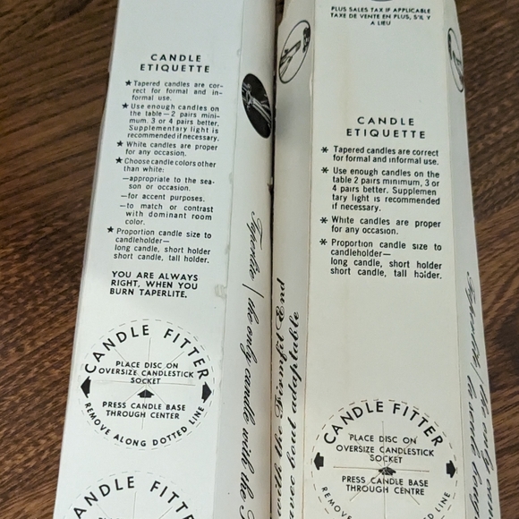 Vintage 1960s silver long tapered candles - two sets - Picture 6 of 7